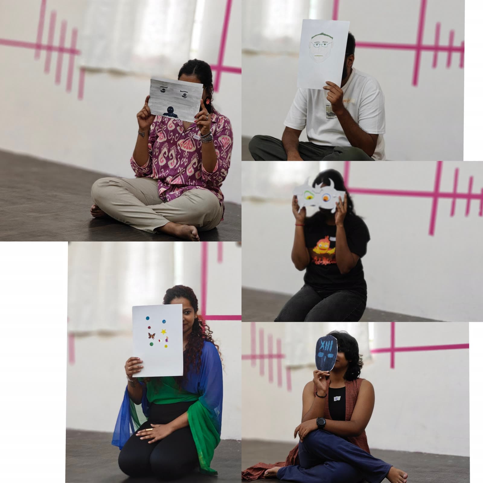 A close-up trace of an expressive arts process